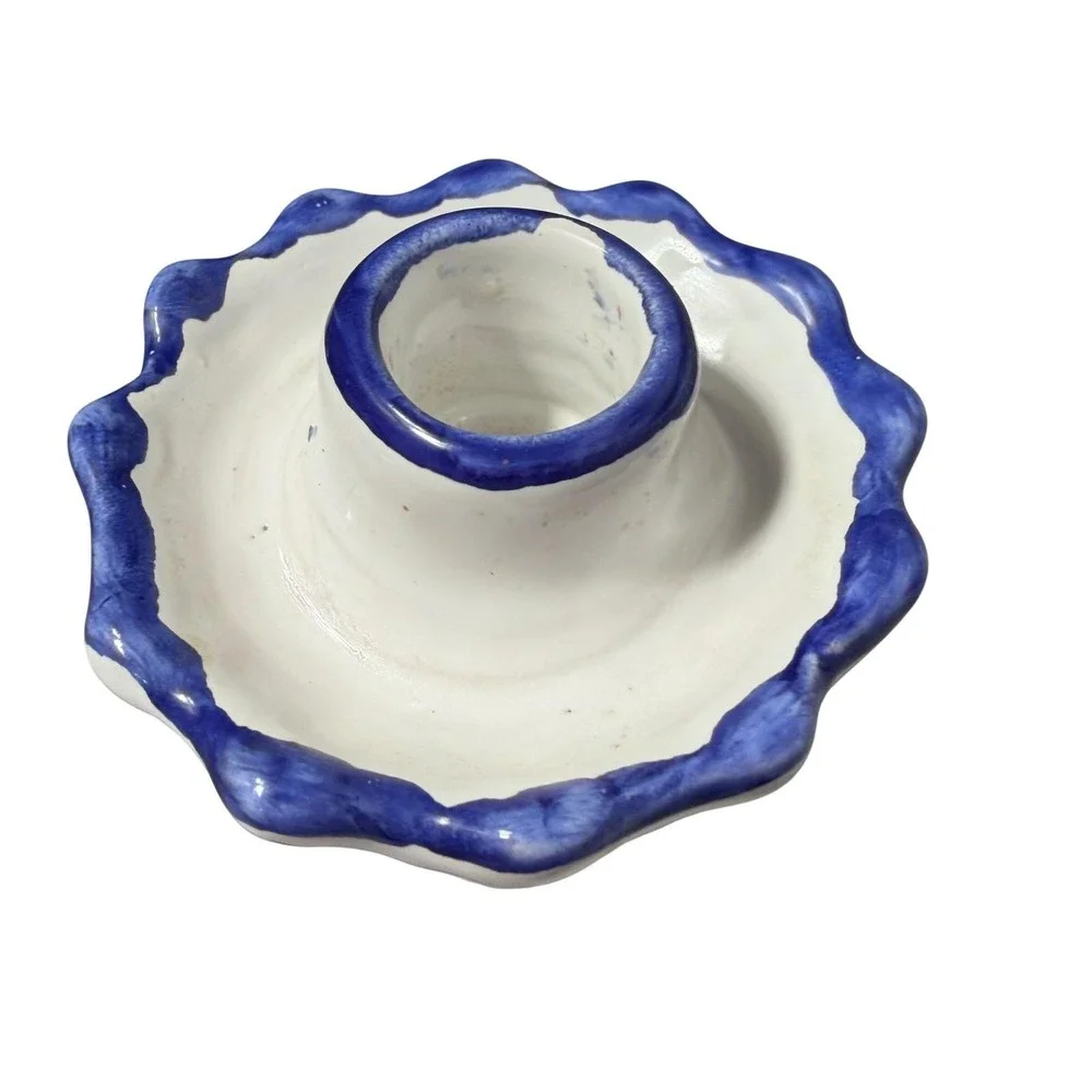 2 Hand Painted‎ Italian Ceramic Candle Holders 9
